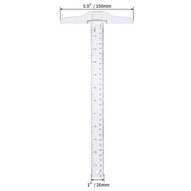 Kyuionty Junior T-Square Plastic Transparent T-Ruler 30cm/ 12 Inch for Drafting & Art Framing 1pc