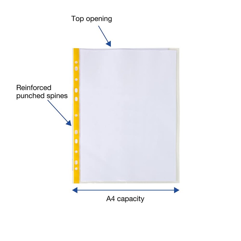 SUMMIT 100 Multi-Colour Punched Pockets A4