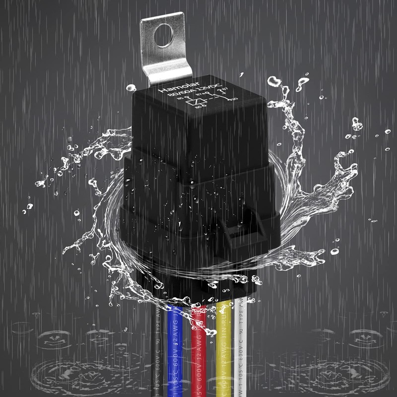 Hamolar 8 Pack 80/60 AMP Waterproof Car Relay and Harness