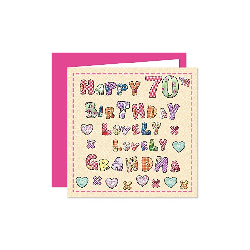 Grandma 70th Happy Birthday Card - Lovely Lovely Grandma -