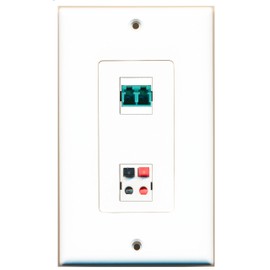 RiteAV 1 Port LC Fiber 10GB Duplex 1 Port Speaker Wall Plate OVERSIZED Jumbo MIDI