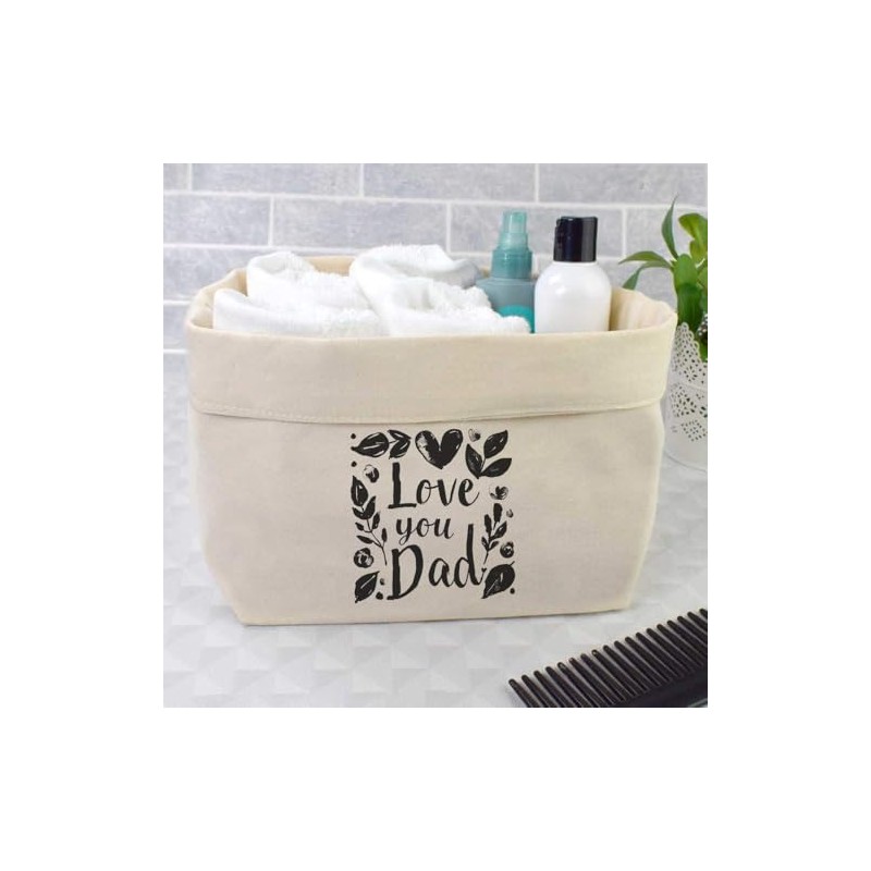 Large 'Love You Dad with Leafs' Canvas Organiser/Storage Bag (OR00033556)