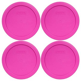 Pyrex 7201-PC 4 Cup Pink Food Storage Replacement Lids (4-Pack) - Made in USA