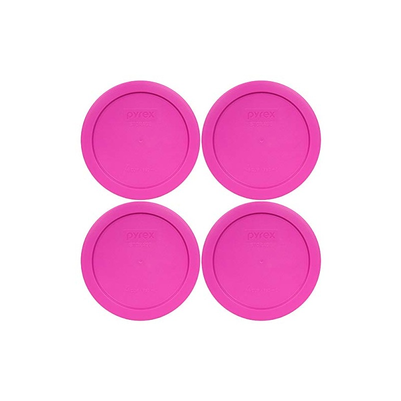 Pyrex 7201-PC 4 Cup Pink Food Storage Replacement Lids (4-Pack)