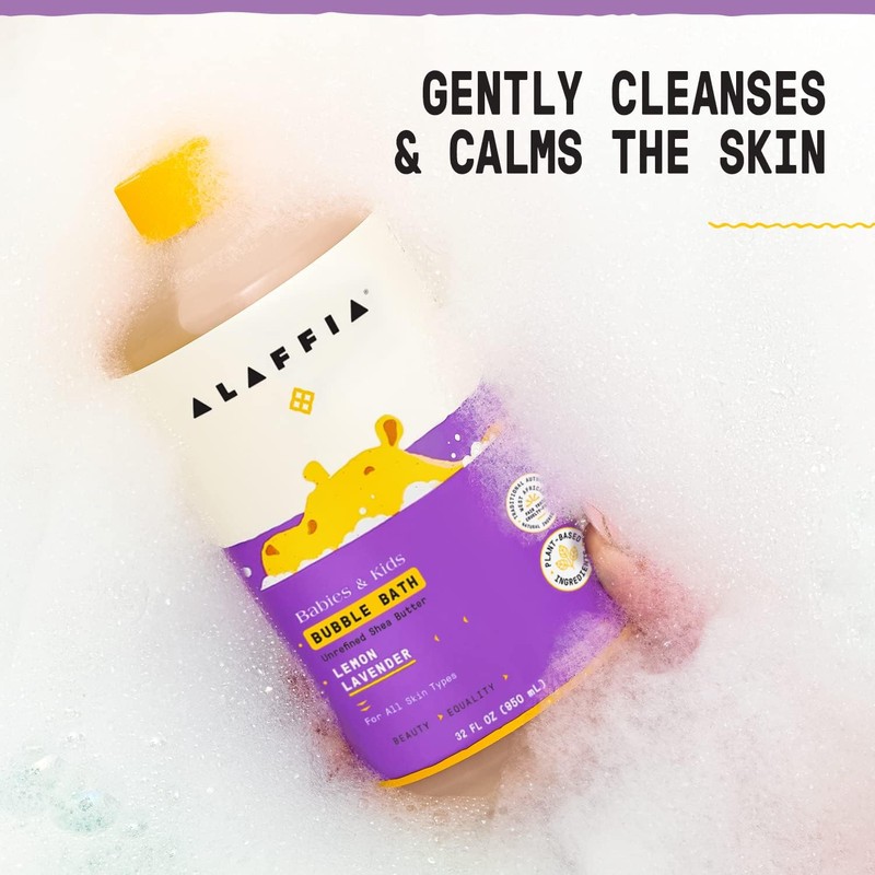 Alaffia Babies & Kids Bubble Bath, Lemon Lavender, Pump Included