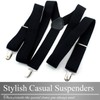 BUZZxSELECTION LBT017 Men's Suspenders Y-Shaped Rubber Casual Formal Bow Tie