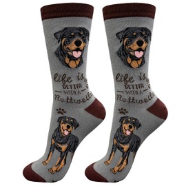 E&S Pets Pet Lover Socks - Dog Socks - Cat Socks - Pet Lover Gifts - Cute Crew Socks - Unisex - Novelty Socks, Rottweiler, One Size