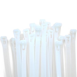Aroono 50 Pack 12 Inch Heavy Duty Reusable Zip Ties White – UV Resistant, 55 LBS Tensile Strength, Weatherproof Cable Ties for Outdoor, Industrial, and Harsh Environments