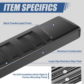 Auto Dynasty Running Boards Compatible with 2004-2023 Nissan Titan (XD) Crew Cab, Aluminum Side Step Rail Nerf Bars, 6" Step Bars, Black Powdercoated