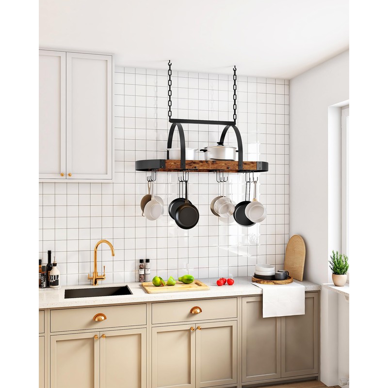 CHOEZON Hanging Pot Rack, Pot Hanger for Kitchen, Ceiling Mounted
