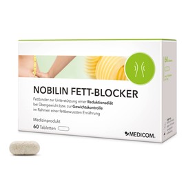 Medicom – Nobilin Fett-Blocker, Gewichtskontrolle, Fettreduktion, Verlängerung des Sättigungsgefühls, Feigenkaktuspulver, Pflanzlicher Faserkomplex – 60 Tabletten