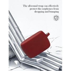 Case for Jabra Elite 4 Active-Sports Wireless Bluetooth Earbuds,Soft Protective,Shockproof,BOVUGAC Silicone Case Cover with Keychain & Cleaning Kit & Lanyard-Burgundy