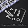 M8 Screws Set, Cylinder Screws Nuts Set, Hexagonal Screws with