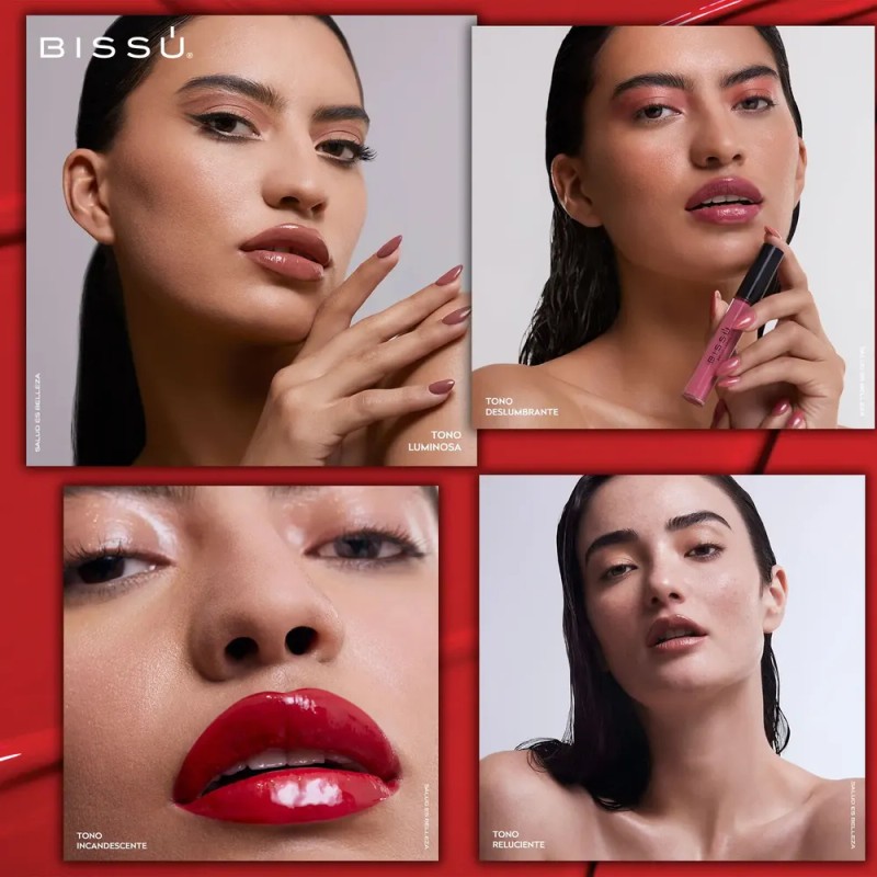 Brillo Labial Hidratante Bissú Línea Labios Set 12 Tonos
