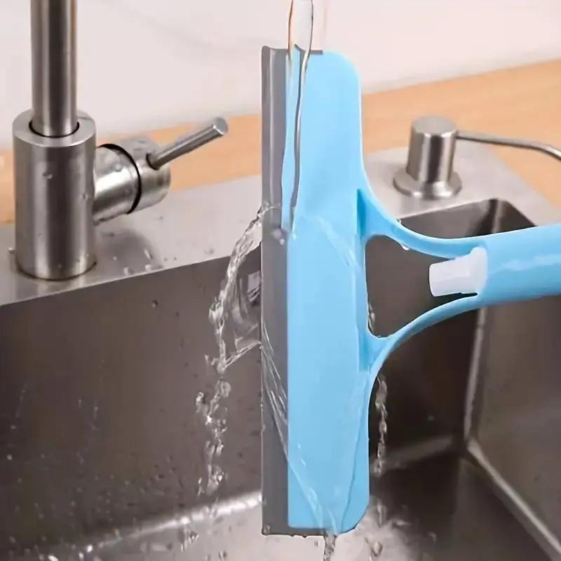 Three-in-one multi-functional glass cleaner with spray head and scraper, suitable