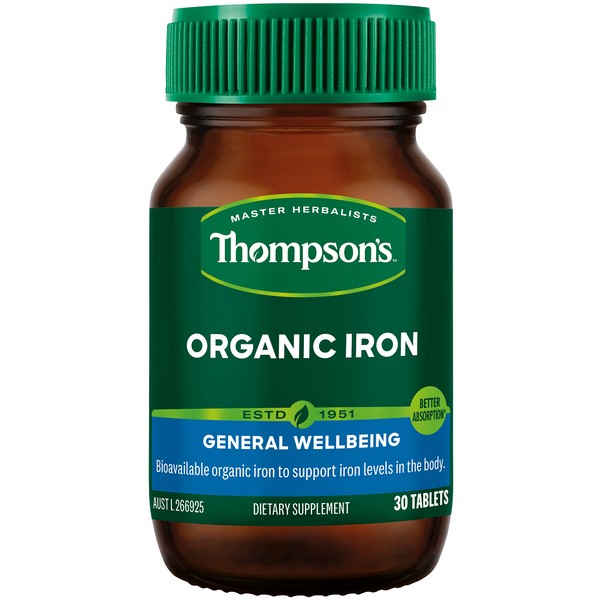 Thompson's Organic Iron Tablets 30