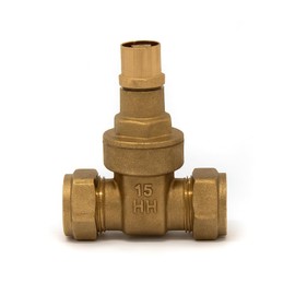Westco 15mm Compression Brass Lockshield Gate Valve