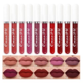 Set 10 Labiales Líquidos Mate Cmaadu Larga Duración 01