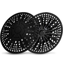 ZOOY Shower Drain Hair Catcher, 2 Pack 5.5 Inch Silicone Large Drain Cover, Bathroom Hair Drain Catcher, Flat Anti-Clog Hair Trap for Shower, Bathtub, Tub & Sink Hair Strainer(Black)