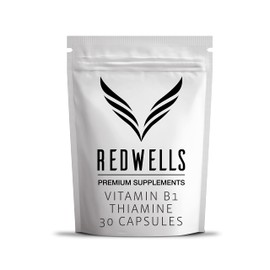 Vitamin B1 Capsules Thiamine REDWELLS No Additives High Strength 200mg - 30 Pack