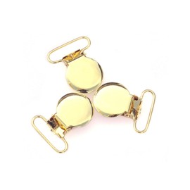 25mm 1" Suspender Pacifier Clips Sutoyuen Baby Pacifier Clips for DIY Making Dummy Pacifier Holders Bib Clips Toy Holder Gold Color (10Pcs Gold)