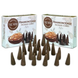 TRUMIRI Frankincense - Scented Incense Cones - Total 20 Cone Incense - Dual Pack of 10 Insence Cones - Incense Cones Scented - Cone Incense Scents - Insense Cones - Incent Cone