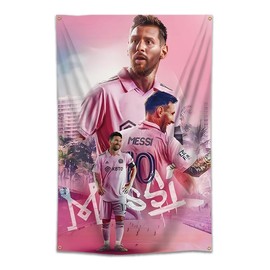 ENMOON Messis Tapestry Miami Team Poster Wall Hanging Room Banner?90x150cm,Vivid Color,Polyster? For Man Cave,Dorm,Gift Needs (red)