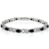 Ice Gems Sterling Silver Black Sapphire Accent Infinity Tennis Bracelet
