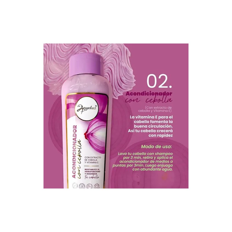 Kit De Cebolla Anyeluz Shampoo Acondicio Terapia Capilar