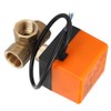 Motorized Ball Valve L Shape Orange Brass Electric Valves 3‑Wire