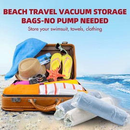 TAILI Compression Bag Travel Space Saving Roll Up Bags (6 Large, 6 Medium), No Vacuum Required, Reusable Pack Bags for Luggage, Suitcase, Backpack, Travel Utensils