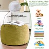 HIGOGOGO Round Stuffed Pouf Ottoman, Corduroy Poufs with Foam Chunk