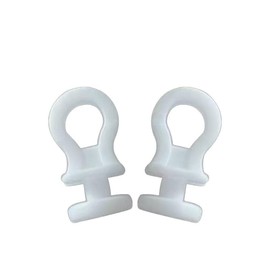 DWUENT Plastic Curtain Hooks, White Curtain Hooks, Curtains Hooks 22mm, 100pcs White Plastic Top-Mounted Curtains Rings for Door and Window Drapery