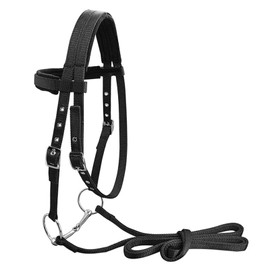 Frdhee Lilly Snaffle Bridle Bitless Horses Black High Quality Snaffle Bridle Soft Bitless Comfort Bridle with Reins