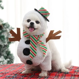BT Bear Pet Christmas Costume,Dog Santa Claus Riding Suit Dress up Clothing Pet Xmas Outfit for Puppy Small Dogs (X-Small, Snowman)