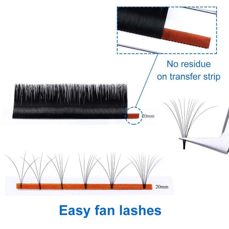 Self-Fanning Eyelashes, Easy Fan Eyelashes, 0.03 Thickness D Curl, 8-14