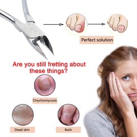 Burmirox Professional Nail Clippers Cuticle Nail Clippers Stainless Steel Nail Clippers for Thick Nails with Mushroom Ingrown Nails