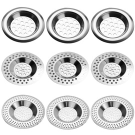 9PCS Kitchen Sink Strainer, Standard Strainer Drain Protector Hair/Food Catcher for Bathroom, Kitchen, Shower