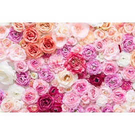 Bormia Pink Roses Wall Mural 3D Wallpaper for Girl Bedroom Big Flower Floral Mural Wallpaper 108"x75"