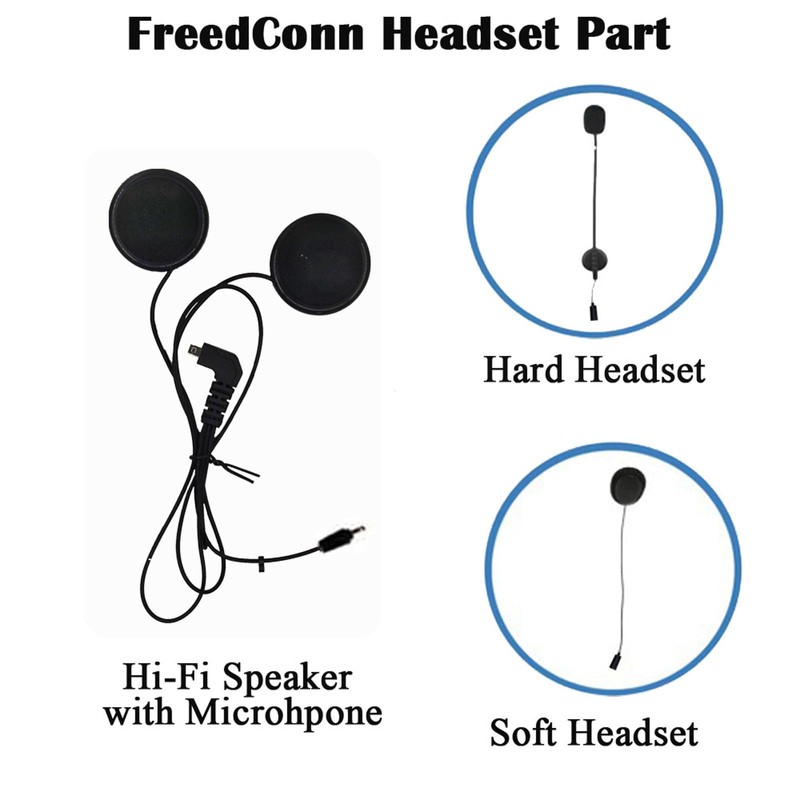 FreedConn Motorcycle Headset Intercom / Helmet Bluetooth System, Microphone and