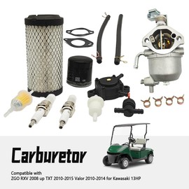 NAJING Carburetor Kit Compatible with EZGO RXV 2008-Up, TXT 2010-2015, Valor 2010-2014 & Kawasaki 13HP Engines - Replaces 607954 8125, 603593 8128, 603580 8126