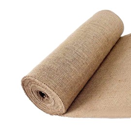 Alytimes 160CM Roll Upholstery Fabric Natural Jute Hessian Burlap Cloth Craft Wedding Party Table Runner Rustic Table Decoration (1 Pack)