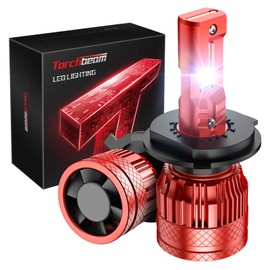 Torchbeam 48,000LM H4 9003 Fog Light Bulbs, Super Bright H4 Powersports Bulbs, 6500K 110W 48,000LM 800% Brighter IP68 Waterproof with 60000Hrs Lifespan, For UTV ATV Vehicles CanBus Ready, Pack of 2