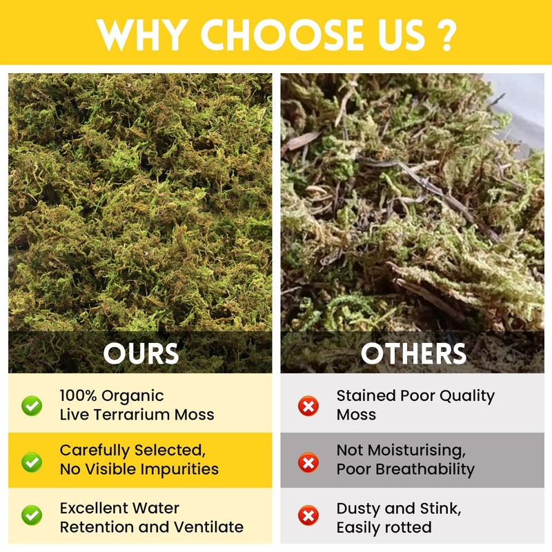Riare 2.6LB Premium Sphagnum Moss for Reptiles- 100QT Natural Live