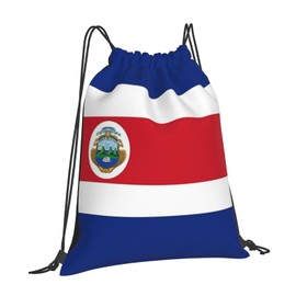 GDUUASB Cute Costa Rica Flag Drawstring Backpack Gym String Bag Adjustable Costa Rican Sports Drawstring Bag For Women Men