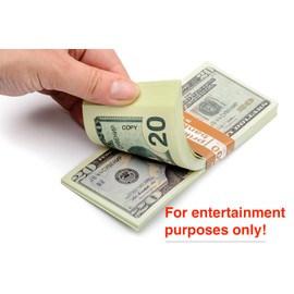 DenYorkStore Play Cash Stack – 100 Novelty Bills for TikTok, Games, Events, Display or Decoration Use