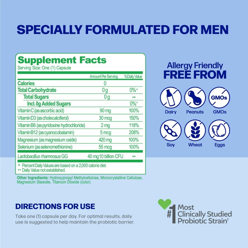 Culturelle Probiótico Y Multivitamínico 8 En 1 Hombres