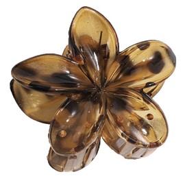 Pack of 2 Leopard Plumeria Flower Hair Clips Women, Hawaiian Claw Clip, Non-Slip Hair Clip, Strong Hold, Claw Clips, Hair Styling Accessories for Women, Party, Beach, Pool, Holiday, Yellow
