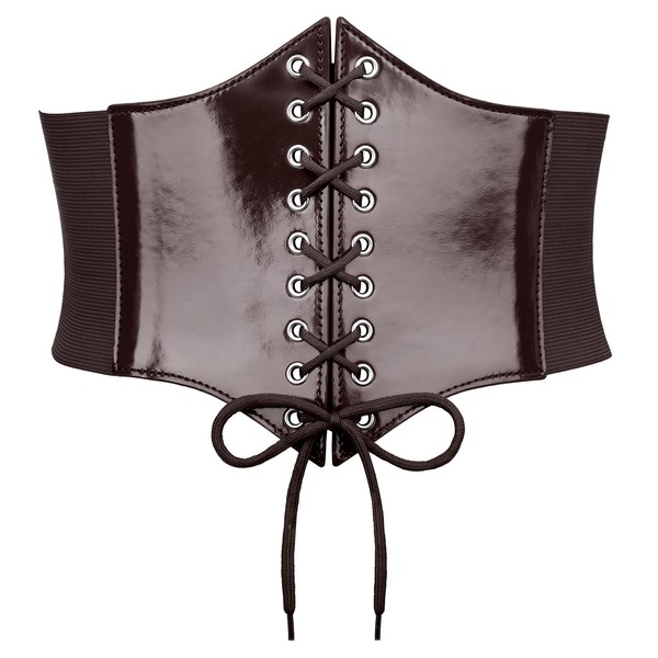 WERFORU Women's Tied Waspie Belt, Wide Lace-Up Corset Elastic Waist
