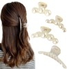 MJIYSGS 4 PCS Large Pearl Hair Claw Clips, Non-slip Strong